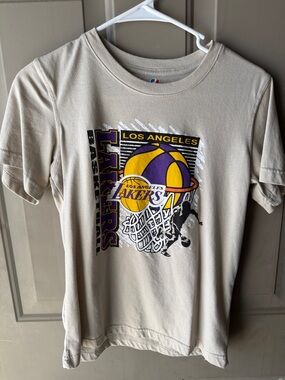 NBA Los Angeles Lakers Cream Tee with Purple & Gold Graphic
